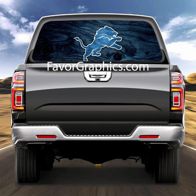 Detroit Lions Rear Window Perforated Graphic Vinyl Decal Car Truck UTV