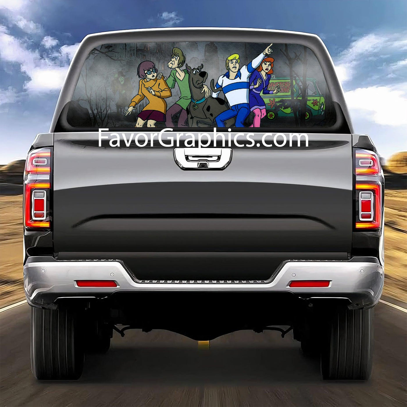 Scooby Doo Rear Window Perforated Graphic Vinyl Decal Cars Trucks