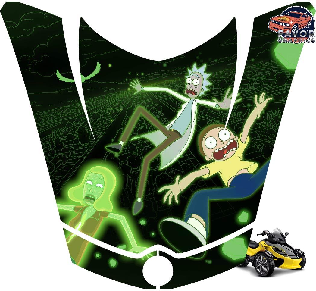 Rick and Morty Hood Vinyl Wrap Decal Sticker For Can-am Spyder RS GS