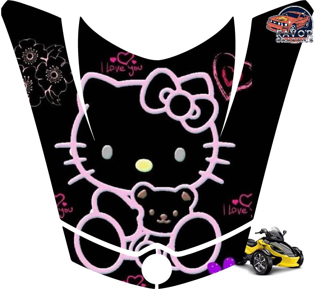 Hello Kitty Hood Vinyl Wrap Decal Sticker For Can-am Spyder RS GS