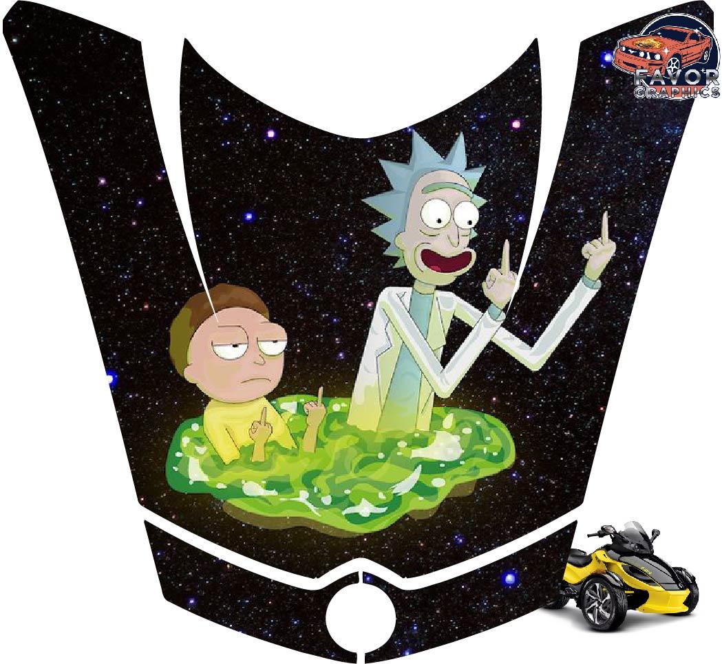 Rick and Morty Hood Vinyl Wrap Decal Sticker For Can-am Spyder RS GS