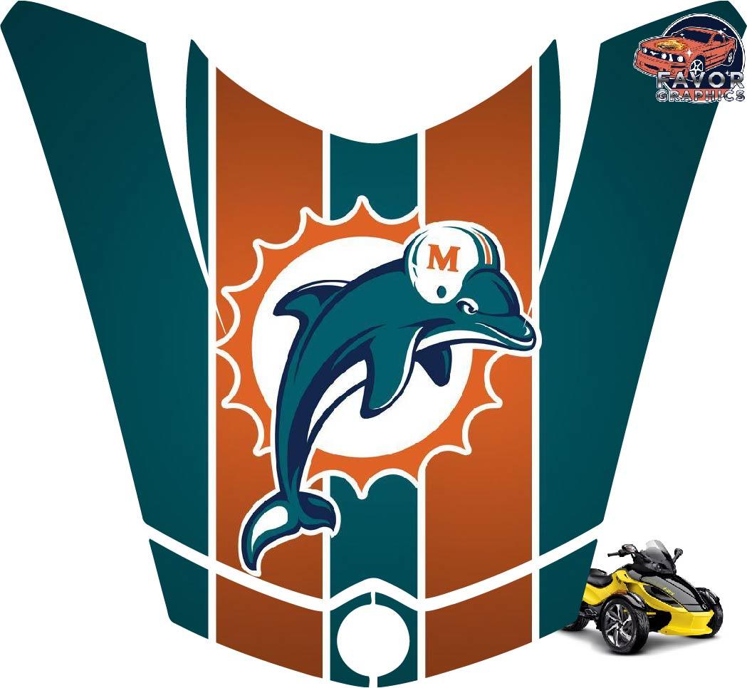 Miami Dolphins Hood Vinyl Wrap Decal Sticker For Can-am Spyder RS GS