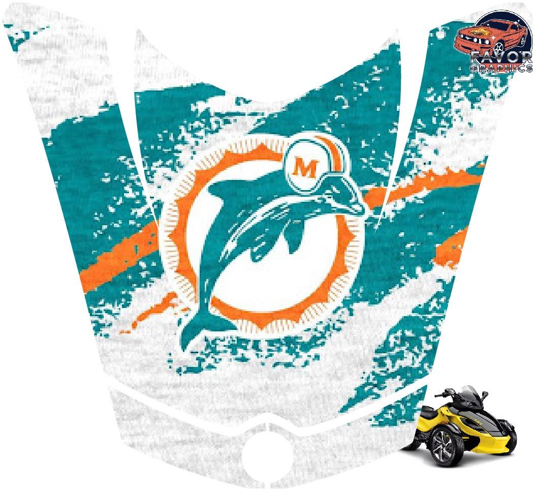 Miami Dolphins Hood Vinyl Wrap Decal Sticker For Can-am Spyder RS GS