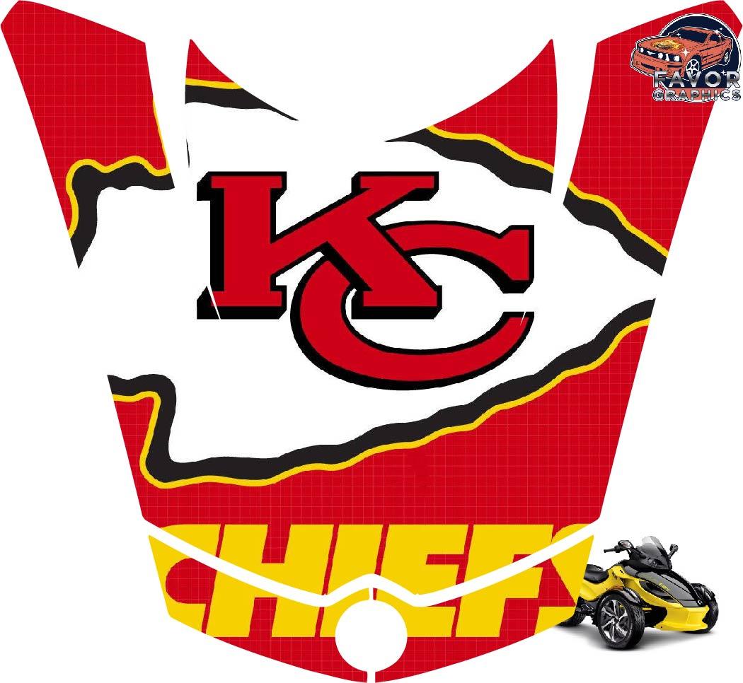 Kansas City Chiefs Hood Vinyl Wrap Decal Sticker For Can-am Spyder RS GS