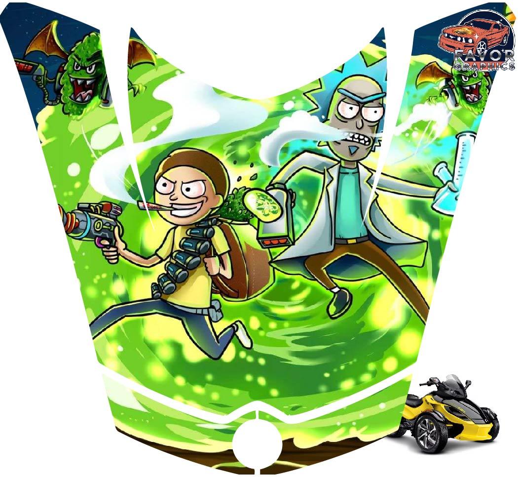 Rick and Morty Hood Vinyl Wrap Decal Sticker For Can-am Spyder RS GS