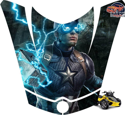 Captain America Hood Vinyl Wrap Decal Sticker For Can-am Spyder RS GS