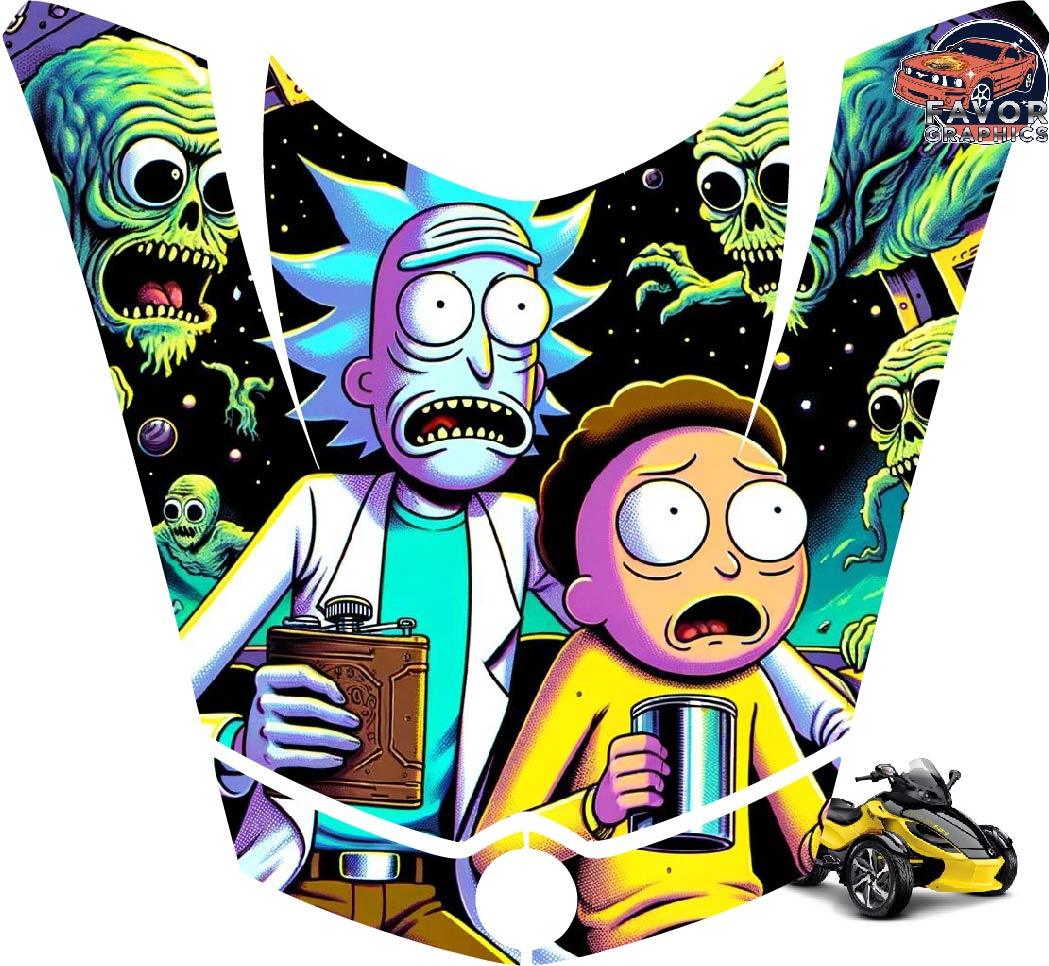 Rick and Morty Hood Vinyl Wrap Decal Sticker For Can-am Spyder RS GS