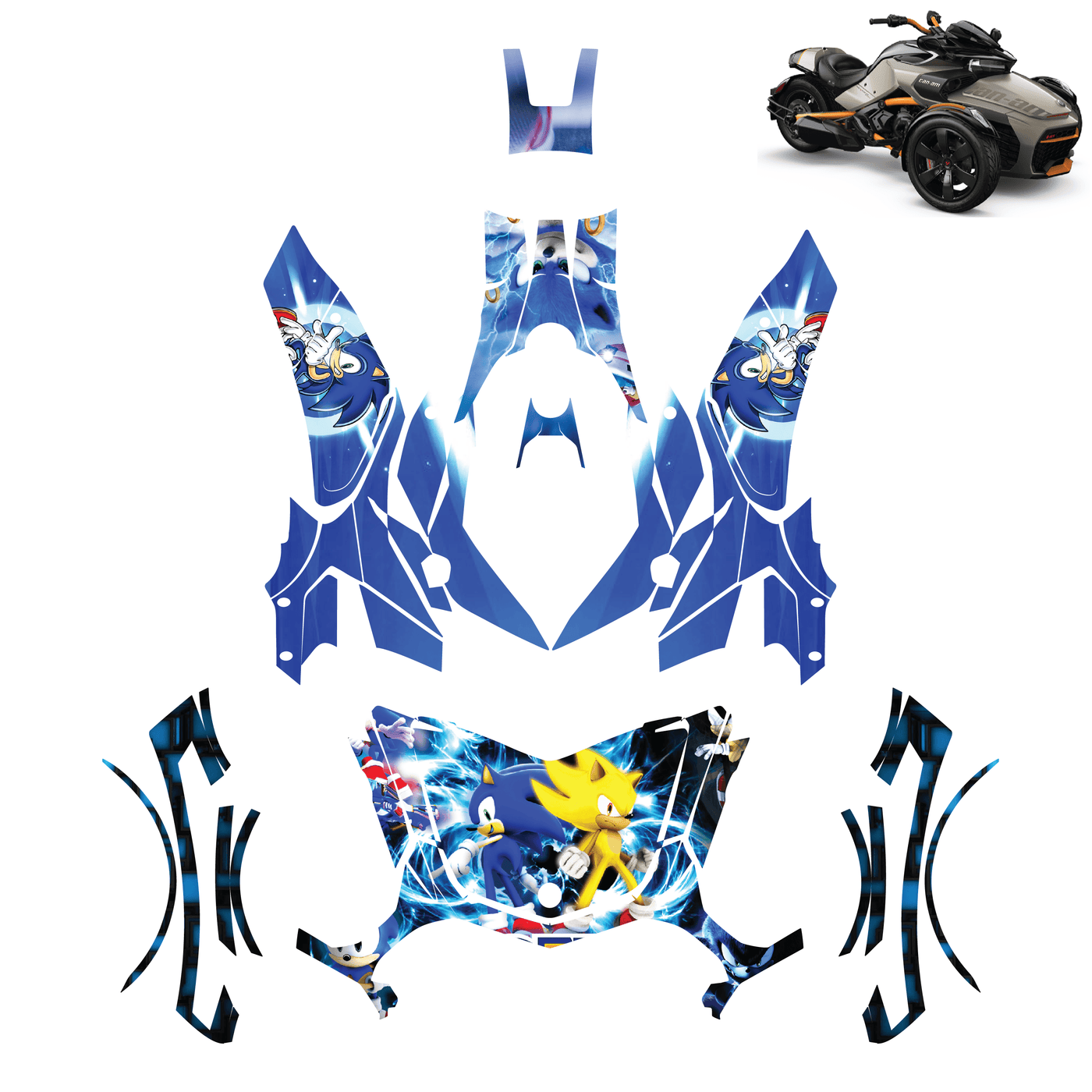 Sonic The Hedgehog Vinyl Wrap Decal Sticker for Can Am Spyder F3 2015-2022