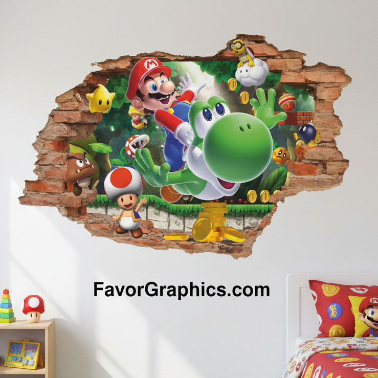 Super Mario Vinyl Wall Art Decal Sticker Poster – Favor Graphics