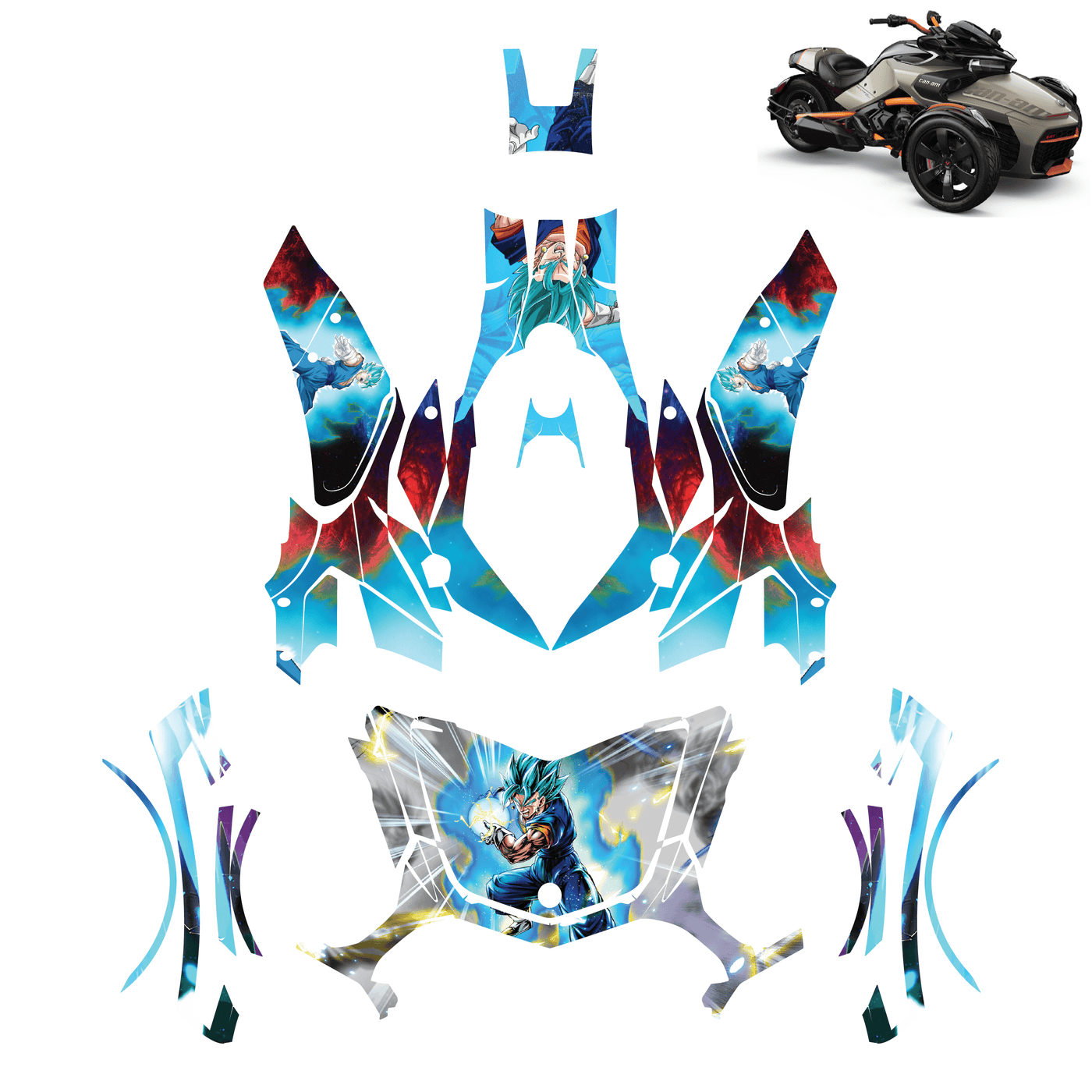 Vegito Vinyl Wrap Decal Sticker for Can Am Spyder F3 2015-2022