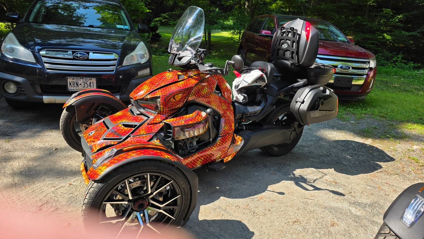 Skin and Scales Volcanic Dragon Vinyl Wrap Decal Sticker for Can Am Ryker 600 900 2018-2024