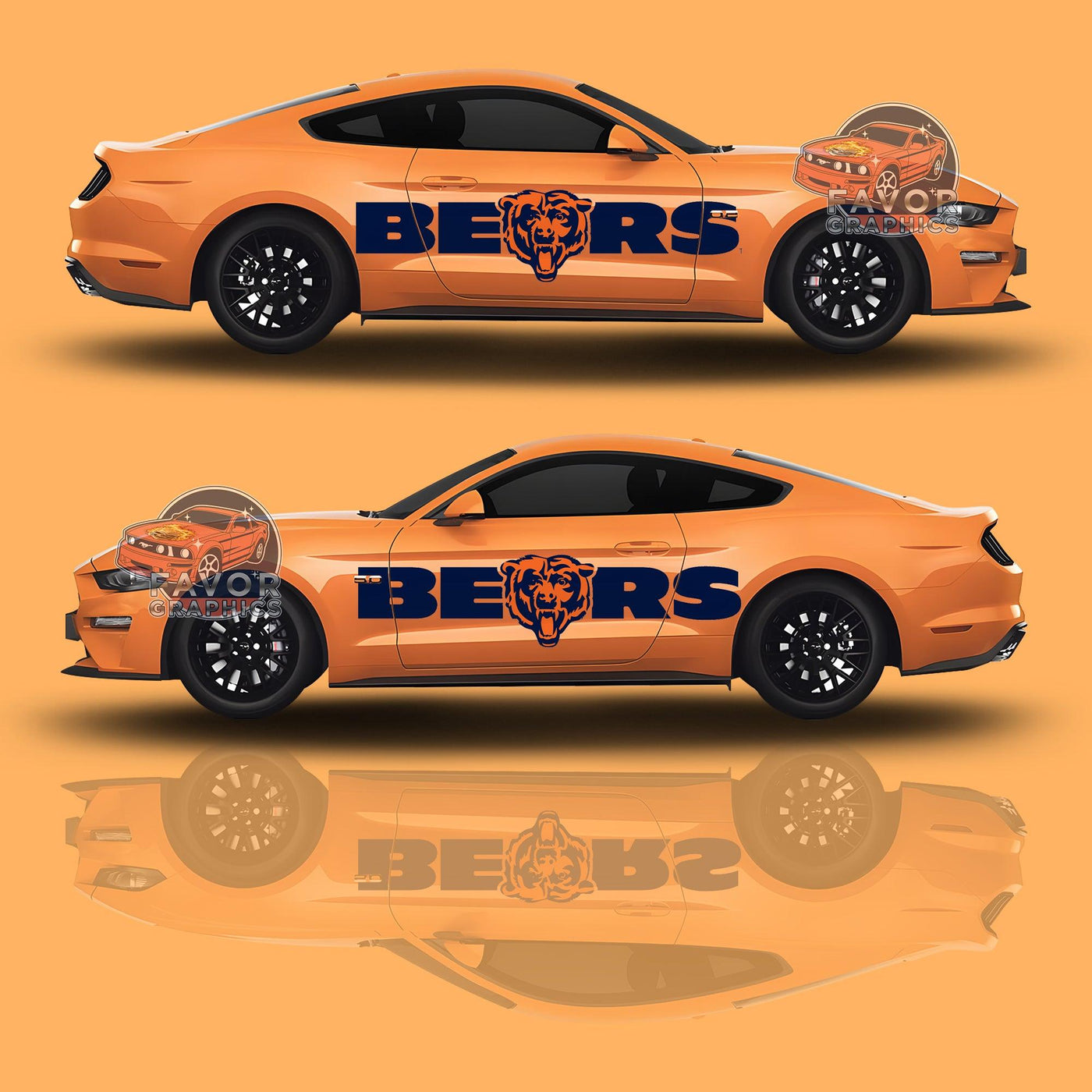 Chicago Bears Itasha Car Side Door Decal - Vinyl Sticker