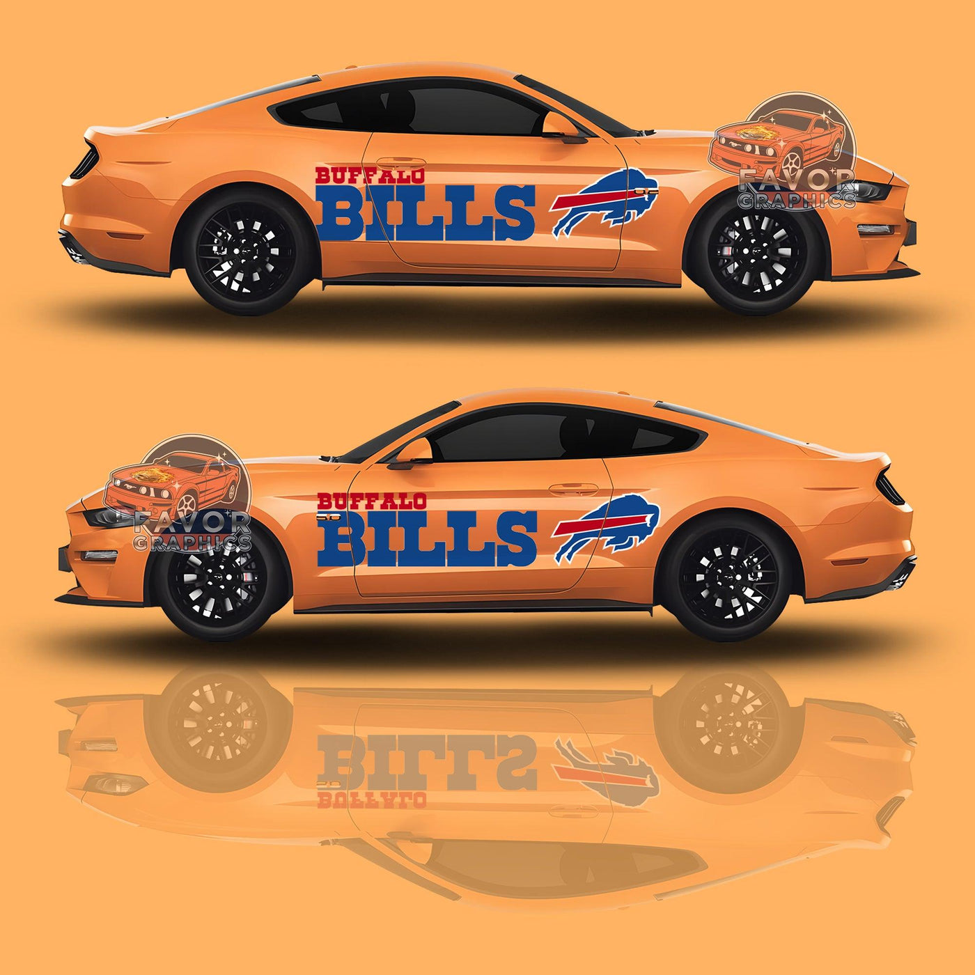 Buffalo Bills Itasha Car Side Door Decal - Vinyl Sticker