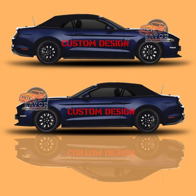 Custom Two Side Doors and The Hood Car Wrap Vinyl Decal Sticker