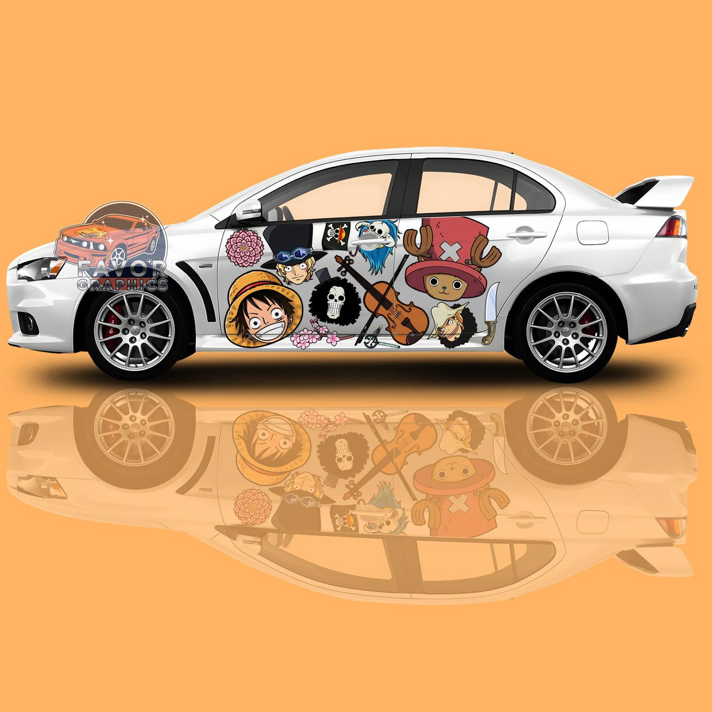 One Piece Itasha Car Side Door Decal - Vinyl Sticker