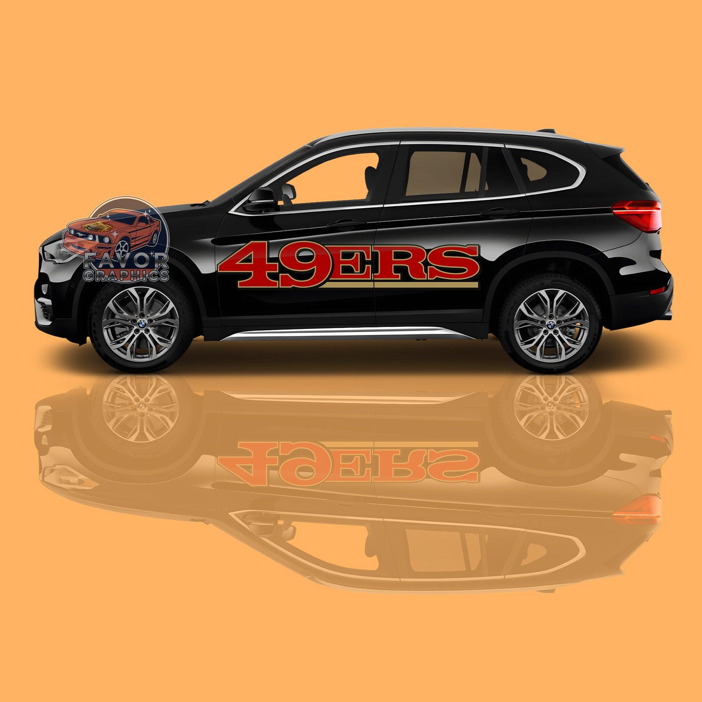 San Francisco 49ers Itasha Car Side Door Decal - Vinyl Sticker