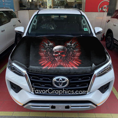 Abstract Skull Itasha Car Hood Wrap Decal Vinyl Sticker Full Color Graphic