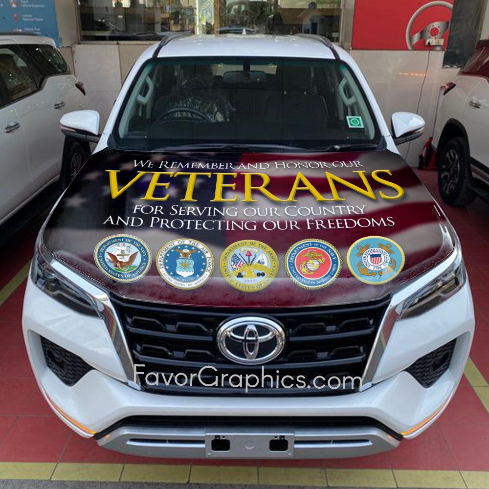 Military Honor Our Veterans fashion Vinyl Hood Wrap Bonnet Decal Sticker Graphic Universal Fit