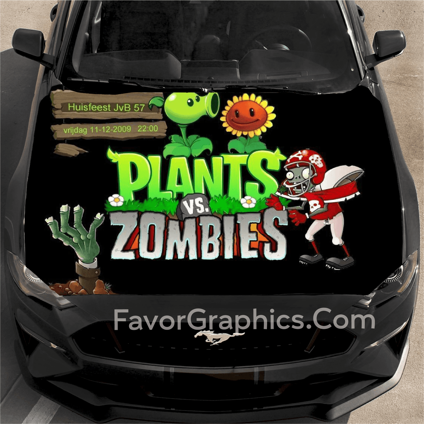 Plants Vs Zombies Car Decal Sticker Vinyl Hood Wrap
