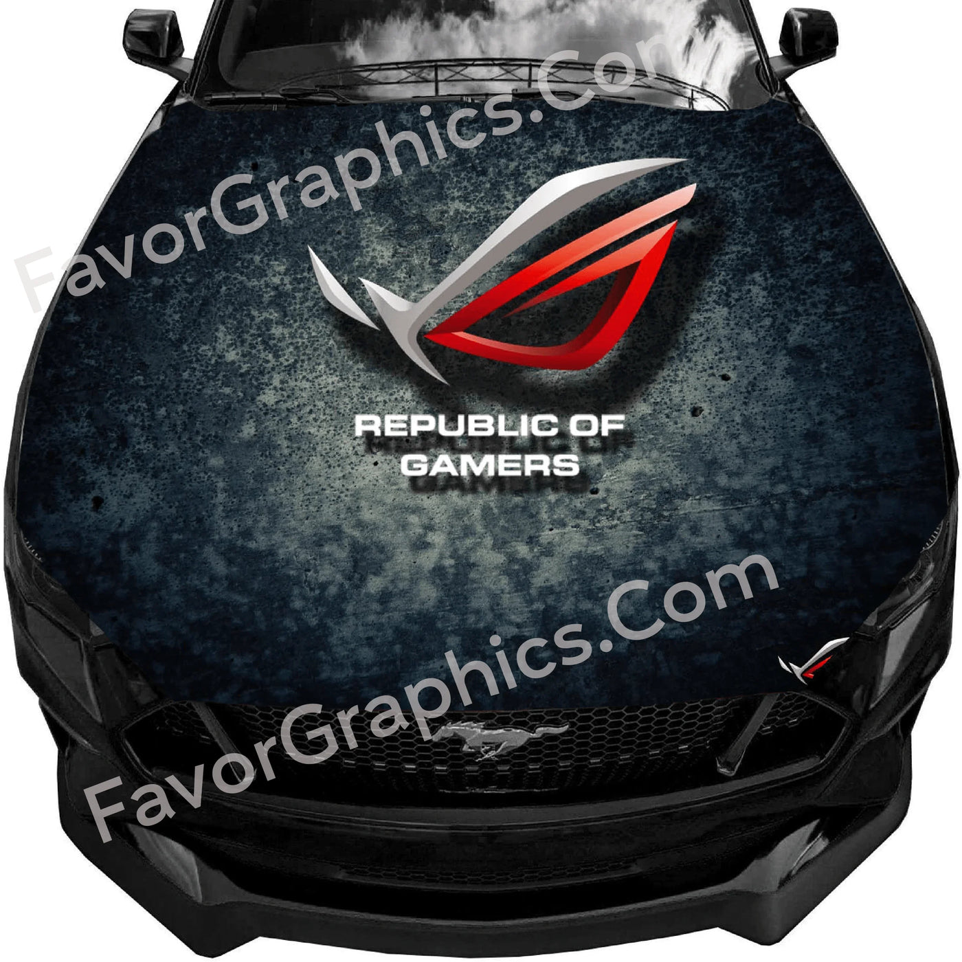 Republic Of Gamers Car Decal Sticker Vinyl Hood Wrap – Favor Graphics