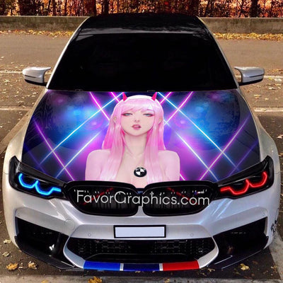Sexy Anime Girl Itasha Car Hood Wrap Vinyl Decal