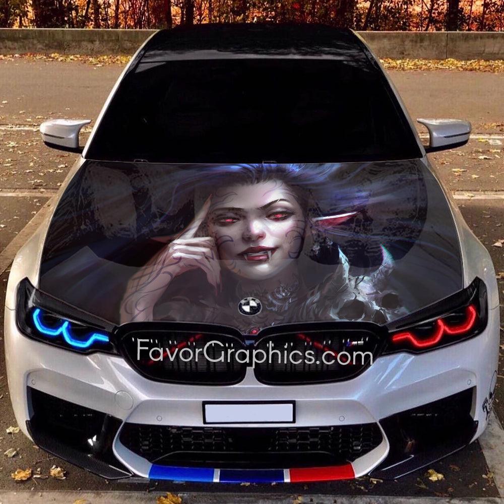 Vampire Elf Girl Fantasy Itasha Car Vinyl Hood Wrap Decal Sticker