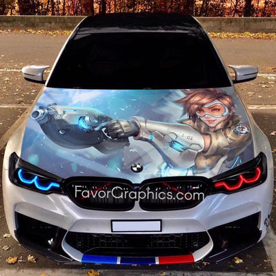 Tracer Overwatch Itasha Car Vinyl Hood Wrap Decal Sticker