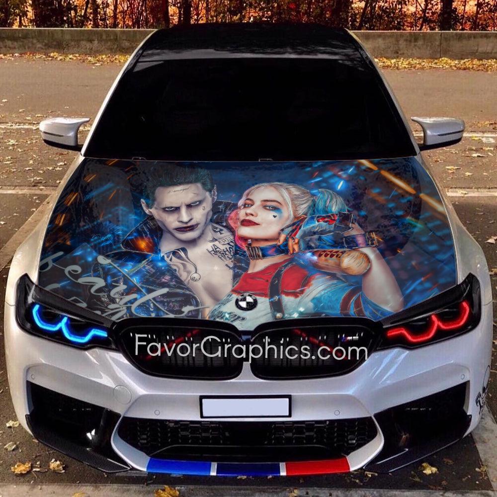 Harley Quinn & Joker Smile Car Hood Vinyl Wrap Graphics Decals