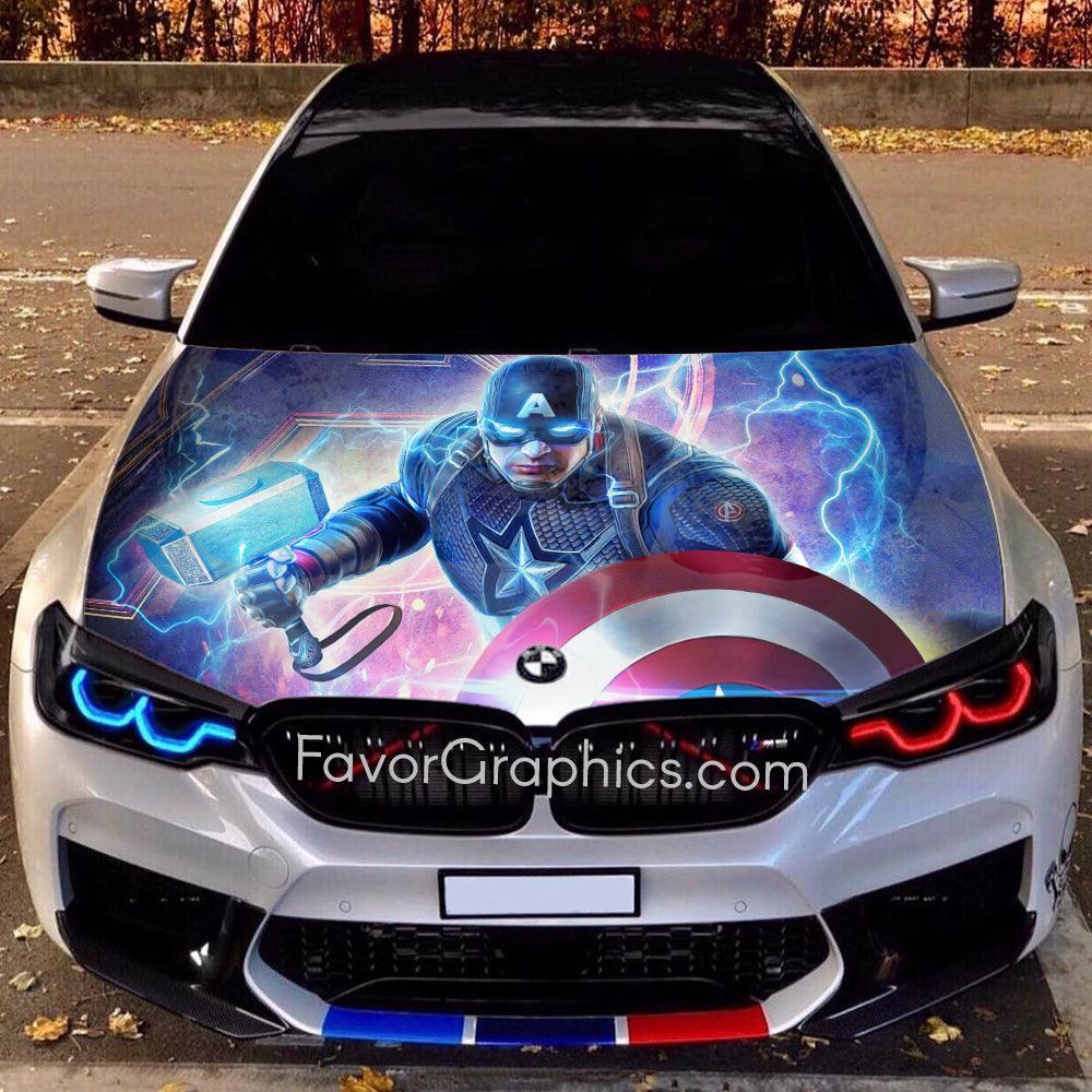 Captain America Decal Car Vinyl Hood Wrap Sticker Itasha – Favor Graphics