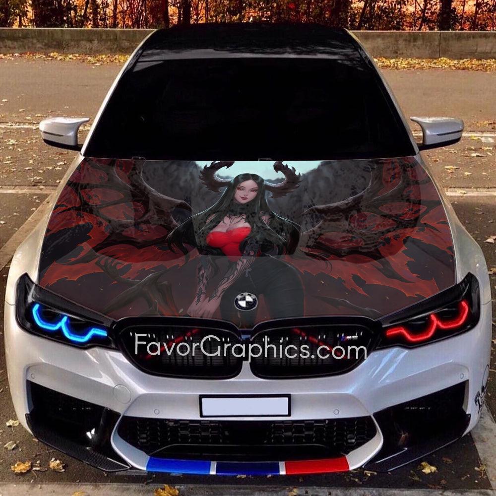 Succubus Itasha Car Vinyl Hood Wrap Decal Sticker