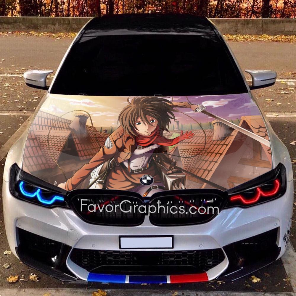 Mikasa Ackerman Attack on Titan Itasha Car Vinyl Hood Wrap Decal Sticker