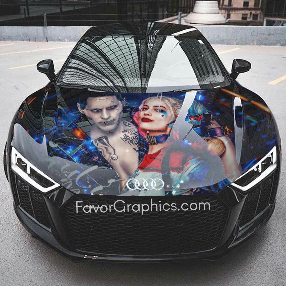 Harley Quinn & Joker Smile Car Hood Vinyl Wrap Graphics Decals