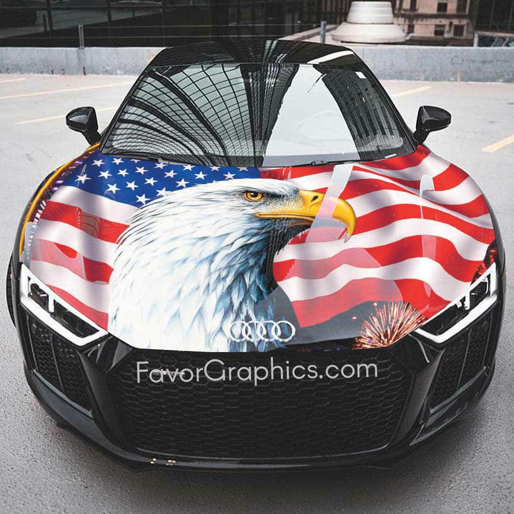 American Flag Eagle 1 Vinyl Hood Wrap Bonnet Decal cheapest Sticker Graphic Universal Fit