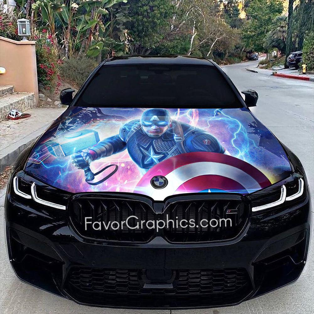 Captain America Decal Car Vinyl Hood Wrap Sticker Itasha