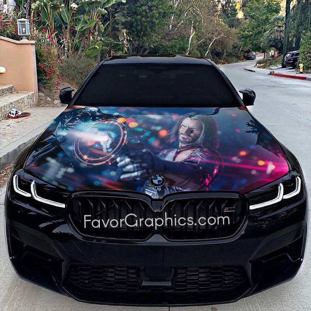 Johnny Silverhand Itasha Car Vinyl Hood Wrap Decal Sticker