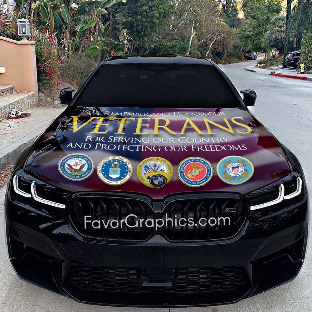 Honoring Our Veterans All Military Branches Car Vinyl Hood Wrap Decal Sticker