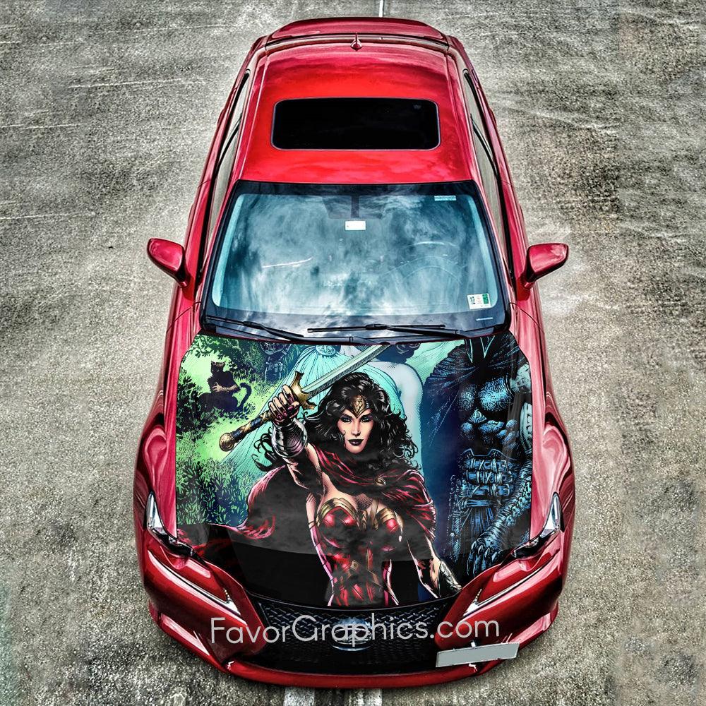 Wonder Woman Itasha Car Decal Hood Wrap Vinyl High Quality Graphic