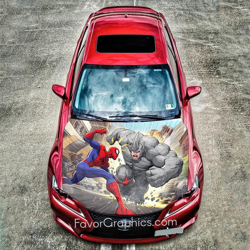 Spider-Man vs Rhino Itasha Car Vinyl Hood Wrap Decal Sticker