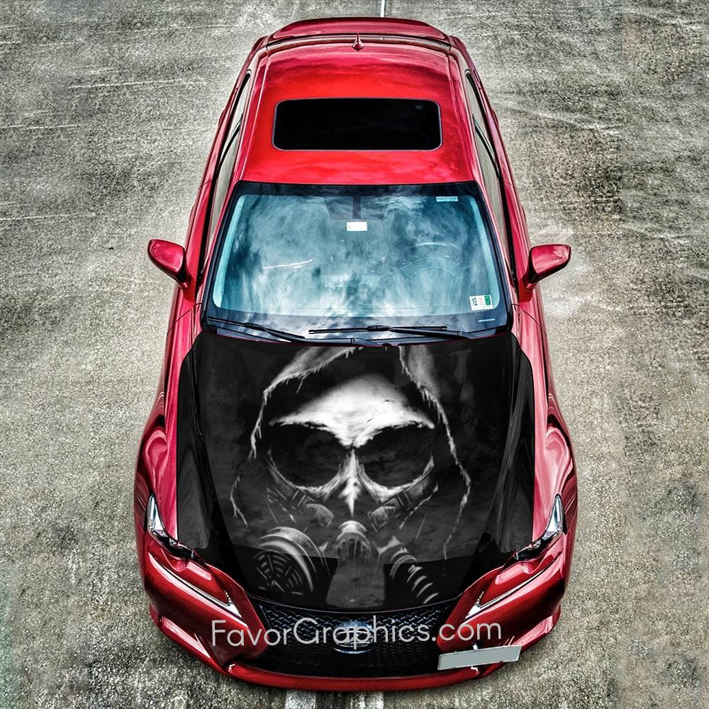 Skull Itasha Car Hood Wrap Vinyl Decal High Quality Graphic