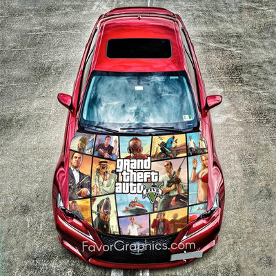 Grand Theft Auto V Itasha Car Vinyl Hood Wrap Decal Sticker