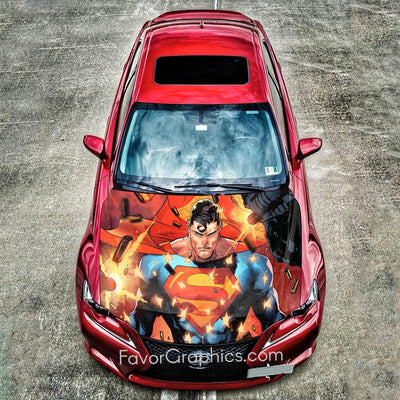 Superman Itasha Car Hood Wrap Full Color Vinyl Sticker Decal