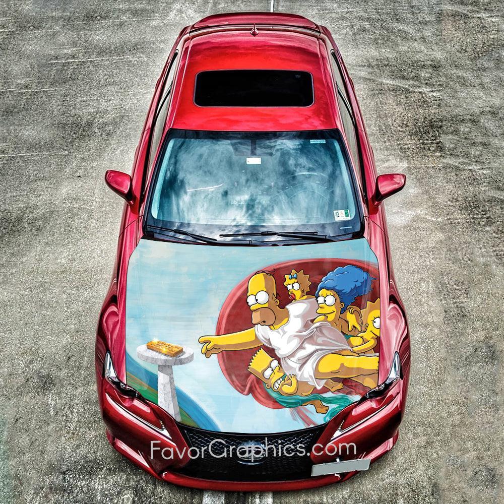 Simpson Mini Wrap The Simpsons Itasha Car Vinyl Hood Wrap Decal Sticker – Favor Graphics