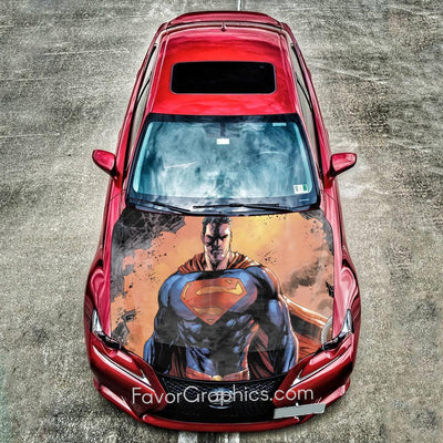 Superman Itasha Car Hood Wrap Full Color Vinyl Sticker Decal