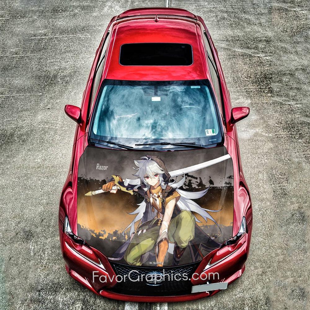 Razor Genshin Impact Itasha Car Vinyl Hood Wrap Decal Sticker