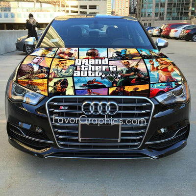 Grand Theft Auto Itasha Car Vinyl Hood Wrap Decal Sticker