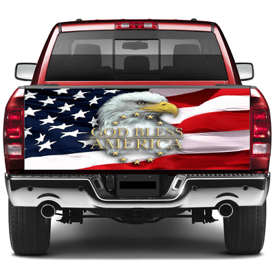 American Flag Tailgate Wrap Bald Eagle Good Bless America Wraps For Trucks Wrap Vinyl Car Decals SUV Car Sticker