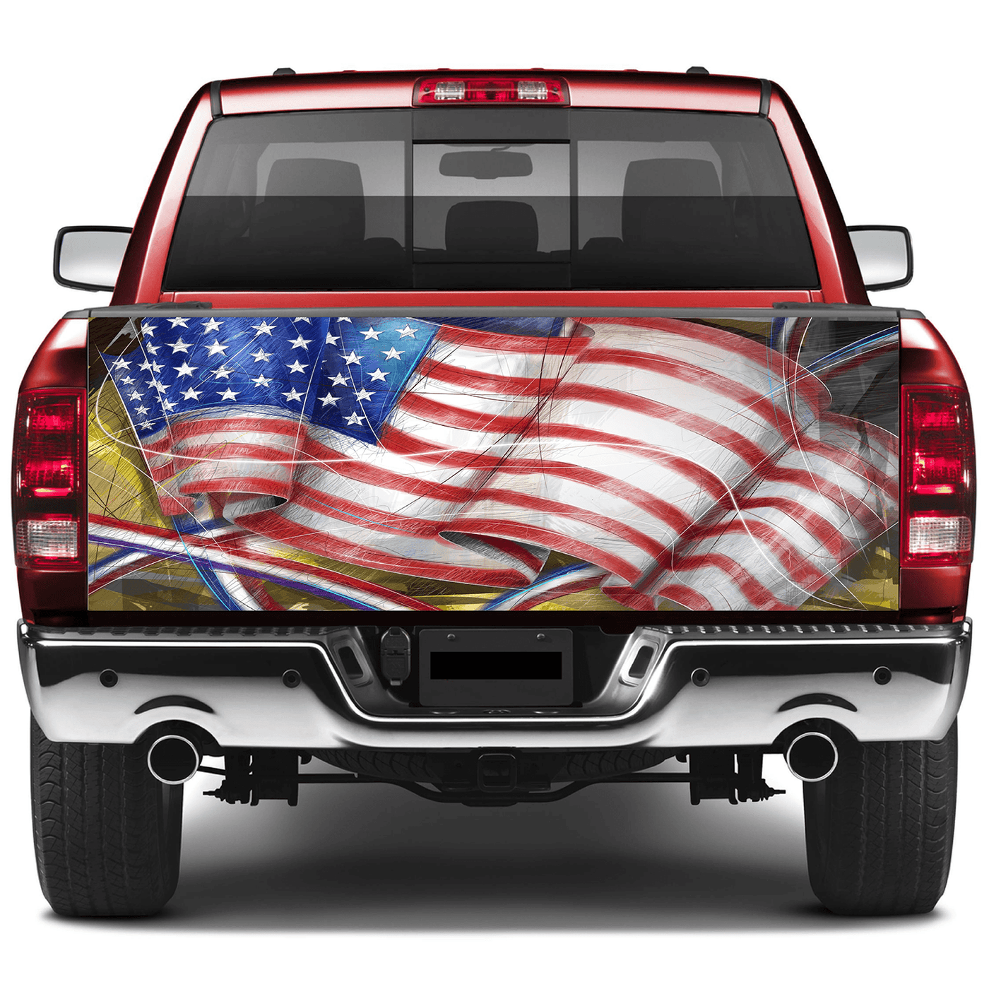 American Flag Tailgate Wrap , Independence Day Wraps For Trucks Wrap Vinyl Car Decals SUV Car Sticker