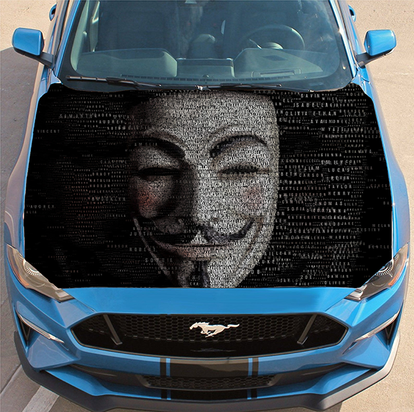 Anonymous Car Hood Wrap Full Color Vinyl Sticker Decal Fit Any Auto Car