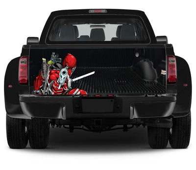 DeadPool with Gun Tailgate Wraps For Trucks Wrap Vinyl Car Decals Sticker SUV, Cool Car Decals