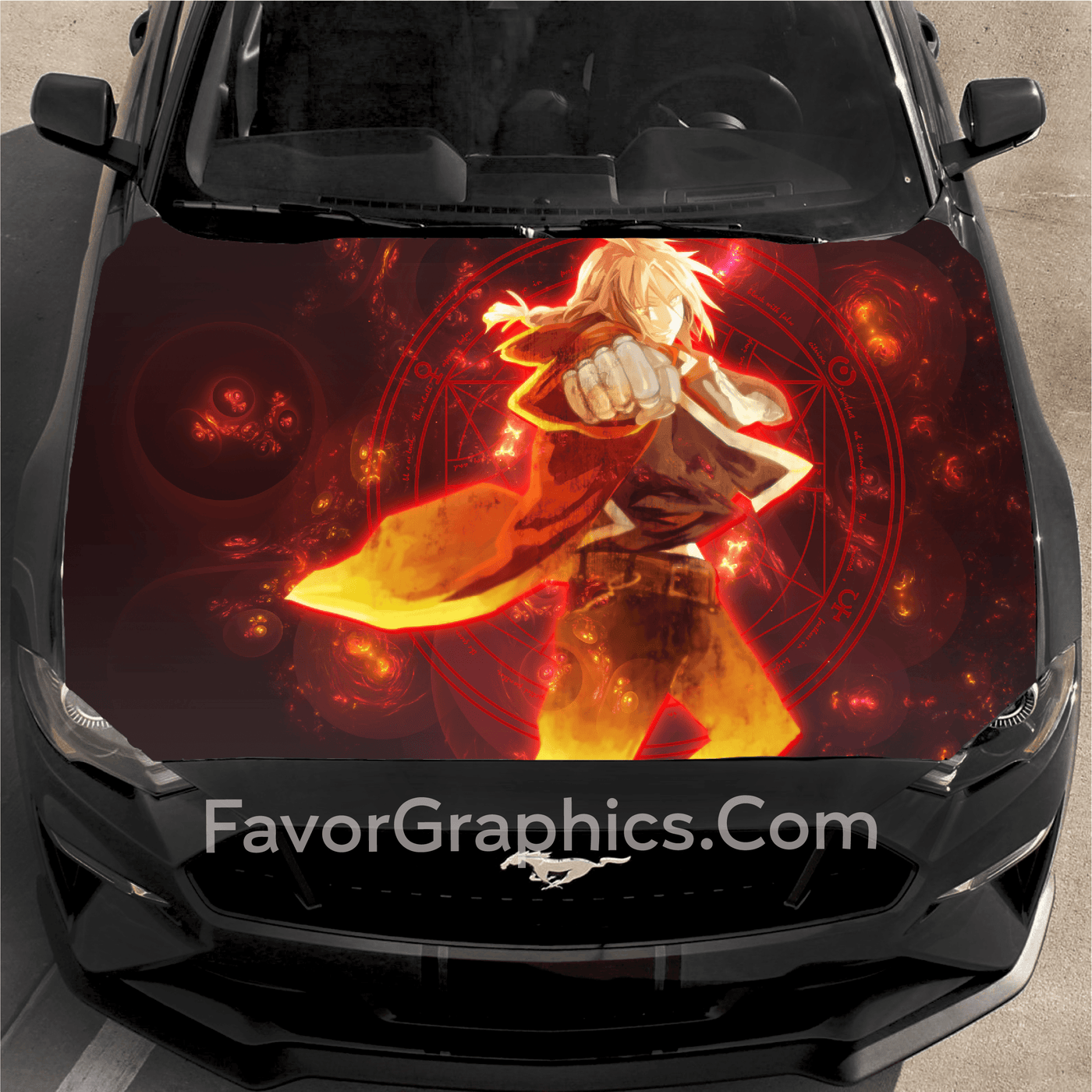 Elric Fullmetal Alchemist Car Decal Vinyl Hood Wrap High Quality Graphic